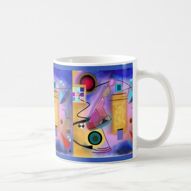 A arte abstracta e o Cubist inspiraram a caneca (Direita)