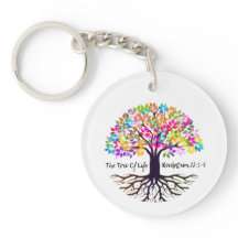 A Árvore Da Vida Acrílica Chaveiro Dupla-Lado