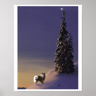"A Árvore de Natal" Keeshond poster