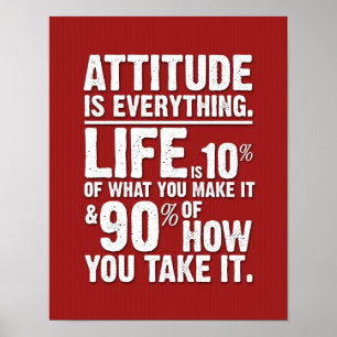 A atitude é tudo poster - vermelho