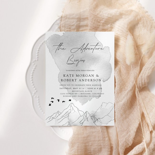A Aventura Começa Convite Elegante Para Casamento (Criador carregado)