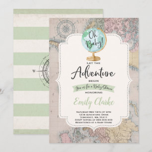 A aventura começa o chá do mapa do convite do ch
