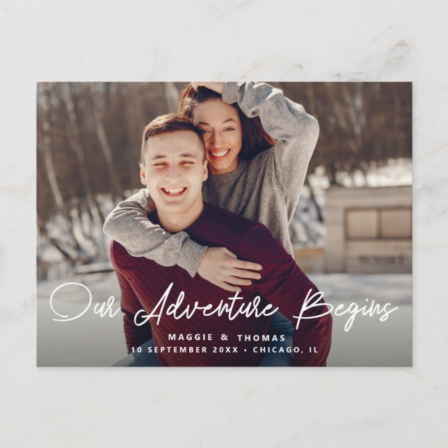 A AVENTURA COMEÇA | salvar o cartão postal de data (Frente)