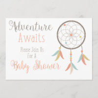 A aventura espera o convite do chá de fraldas