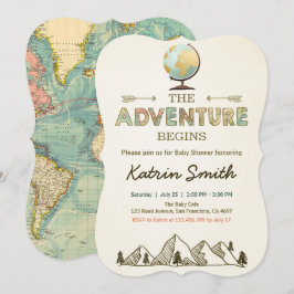 A Aventura inicia o convite de Chá de fraldas Mapa