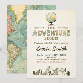 A Aventura inicia o convite de Chá de fraldas Mapa