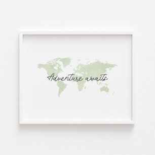 A aventura verde-clara aguarda impressão paisagem