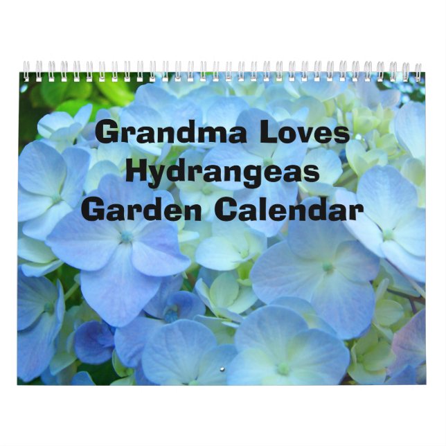 A avó ama o calendário do jardim dos Hydrangeas (Capa)