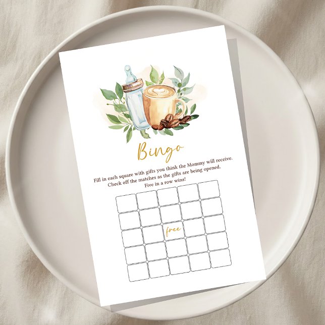A Baby is Brewing Coffee Baby Shower Bingo Game (Criador carregado)