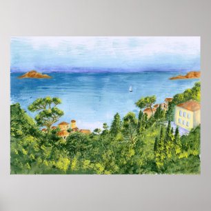 A baía de Marselha, France - impressão framable