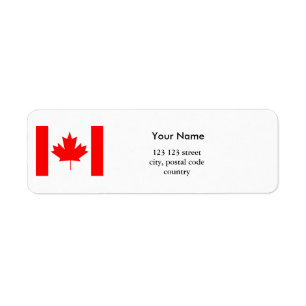A bandeira de Canadá, faz suas próprias etiquetas