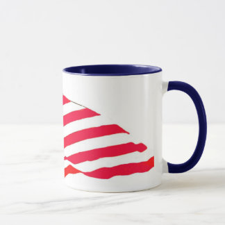 A bandeira dos Estados Unidos acena a caneca