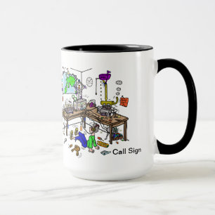 A barraca acontece caneca engraçada do radioamador