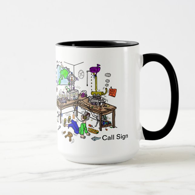 A barraca acontece caneca engraçada do radioamador (Direita)