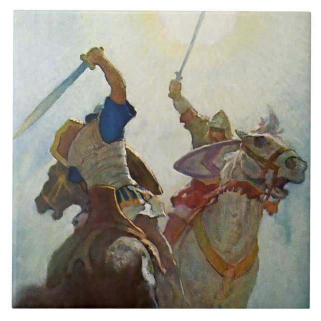 "A Batalha da Espada foi feroz", por NC Wyeth (Frente)