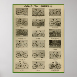 A bicicleta 1896 do vintage modela o poster da
