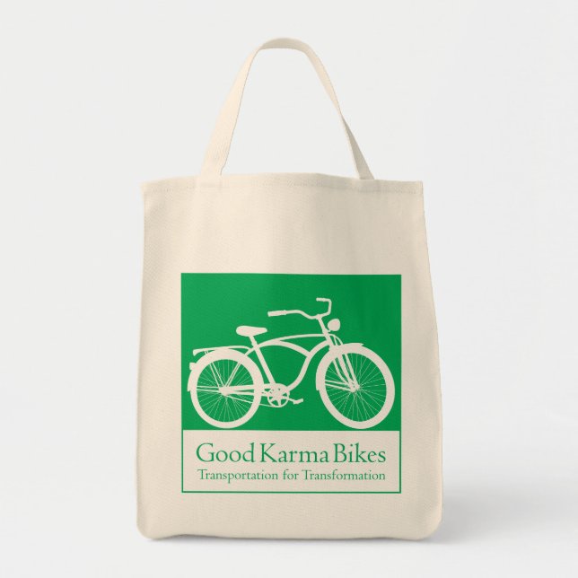 A boa karma Bikes a bolsa de compra orgânica (Frente)