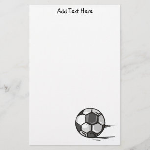 A bola de futebol ostenta artigos de papelaria