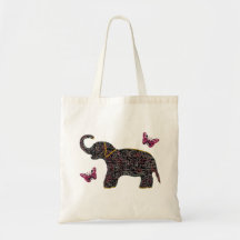 A bolsa de canvas exótica do elefante da jóia