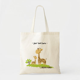 A bolsa de canvas verde & amarela bonito do girafa