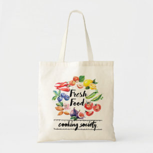 A bolsa de compra dos alimentos frescos