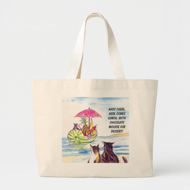 A bolsa de praia dos gatos da fruta do verão (Frente)