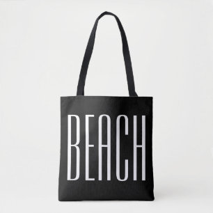 A bolsa de praia preto e branco