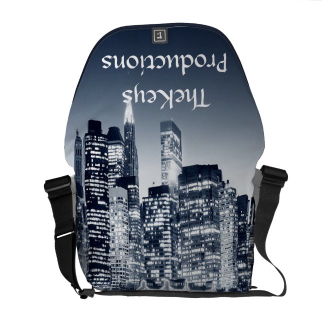 A bolsa mensageiro da skyline da cidade (Traseira Aberta)