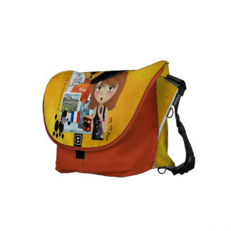 A bolsa mensageiro francesa do rickshaw do feriado