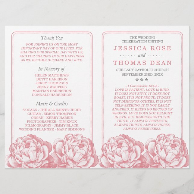 A Bonito Coleção de Casamentos Florais Peony (Frente)