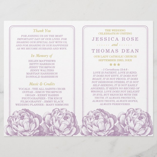 A Bonito Coleção de Casamentos Florais Peony (Frente)