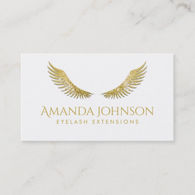 A brilho trava Douradas asas simples Cartão branco (Frente)