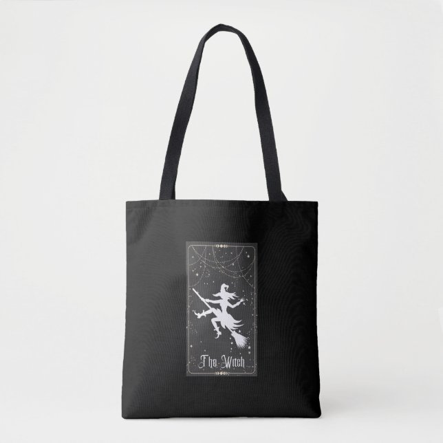 A Bruxa Mama Andando Broom Tarot Tote Bag (Frente)
