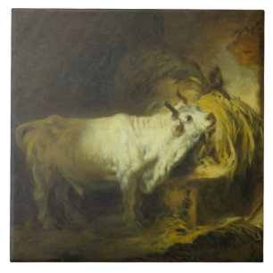 A Bull branca no estável (óleo em canvas)