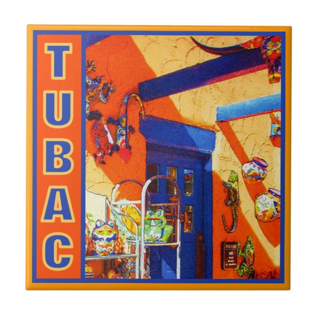 A cabeça de Bull, azulejo de Tubac (Frente)