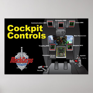 A cabina do piloto de MechCorps controla o poster