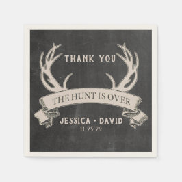 A Caça Terminou Guardanapos Rústicos de Noiva em Q