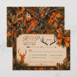 A Caça Terminou Laranja Camuflagem Casamento RSVP