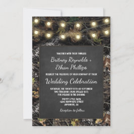 A caçar Camo Chalkboard - Convites para Casamento