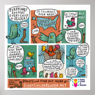 A cada criança um leitor Poster de banda desenhada