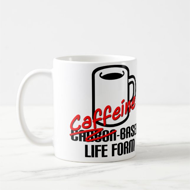 A cafeína baseou a caneca de café engraçada do (Esquerda)