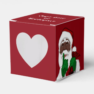 A caixa de presente preta do papai noel