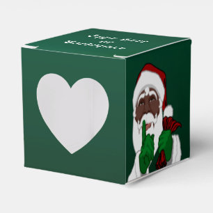 A caixa de presente preta do papai noel