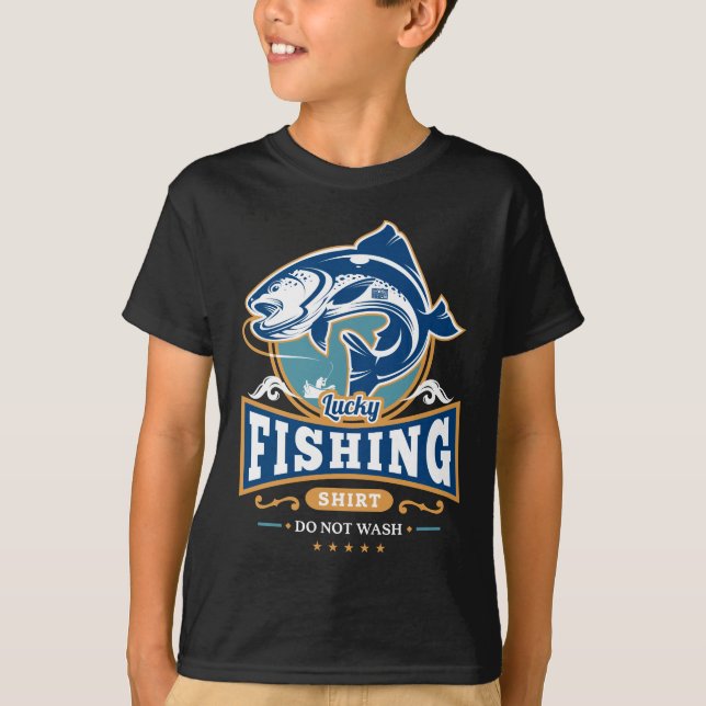 A camisa afortunada da pesca não lava o pescador (Frente)