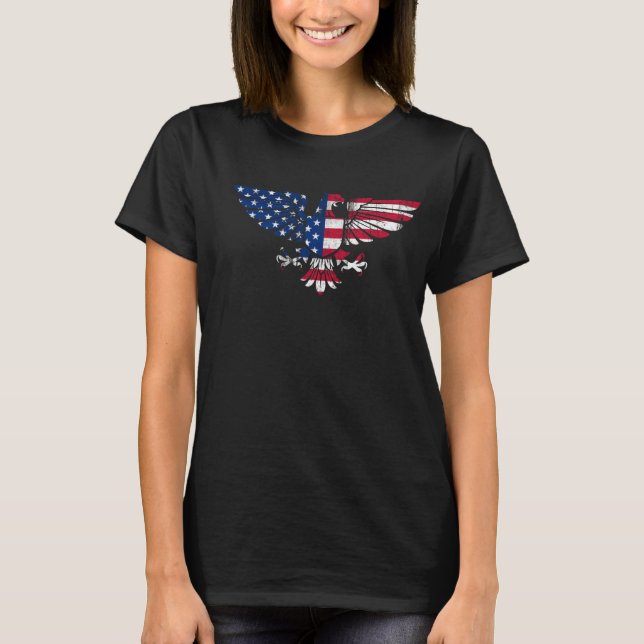 A camisa da águia americana para as mulheres. (Frente)