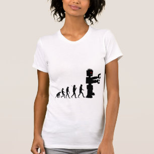 A camisa da mulher da evolução 2a do robô