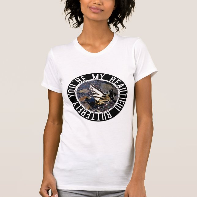 A camisa das mulheres bonitas da borboleta (Frente)