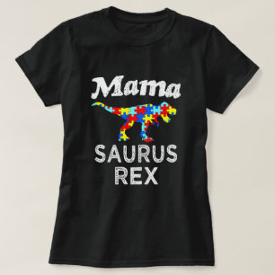 A camisa das mulheres do Mama Saurus Rex Autismo
