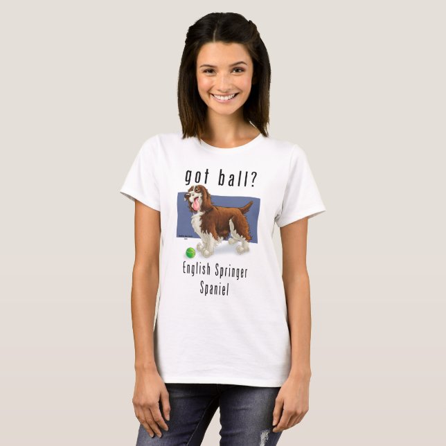 A camisa das mulheres do Spaniel de Springer (Frente Completa)