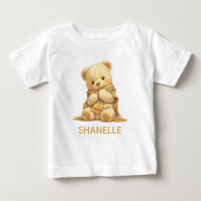 A Camisa de Bebê do Ursinho Teddy Retro (Frente)